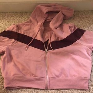 Pink and purple cropped hoodie